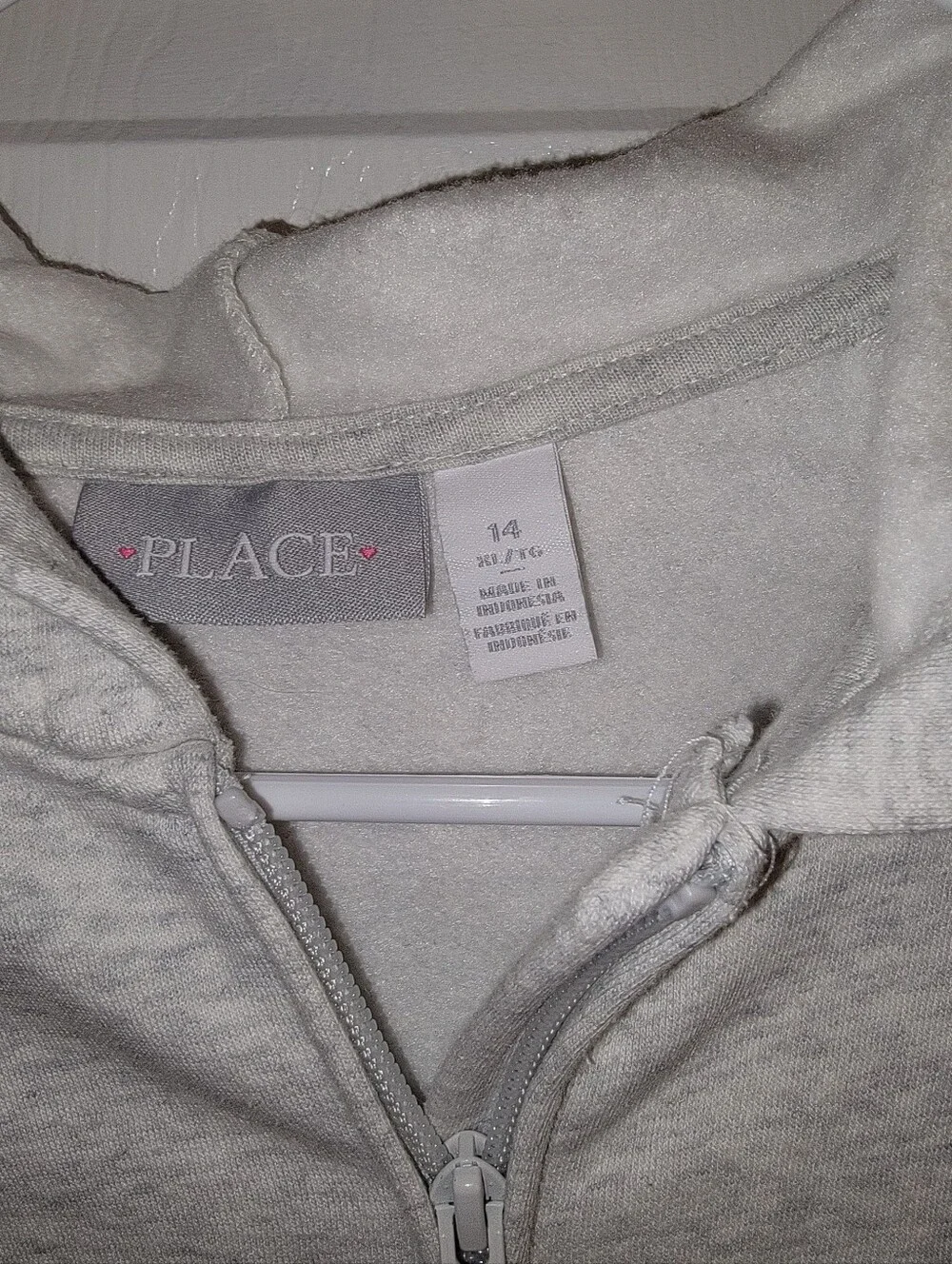 The Children's Place Gray Full Zip Hooded Sweatshirt Girls Size 14